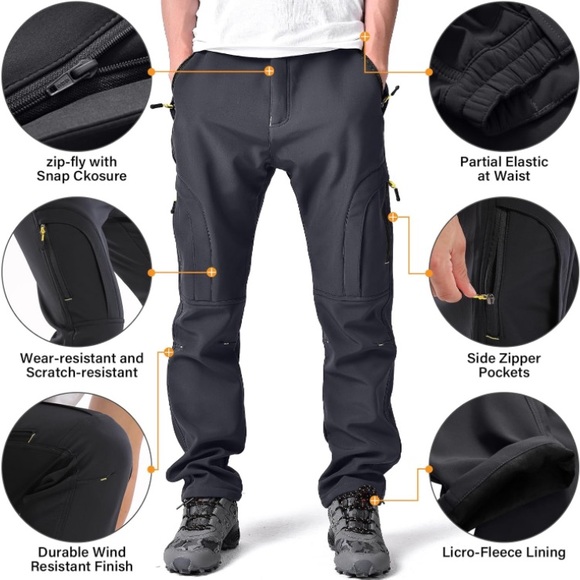 Toomett Men's hiking Snow Pants Skiing Winter Insulated Fleece Lined NEW Size 32 - Picture 4 of 12